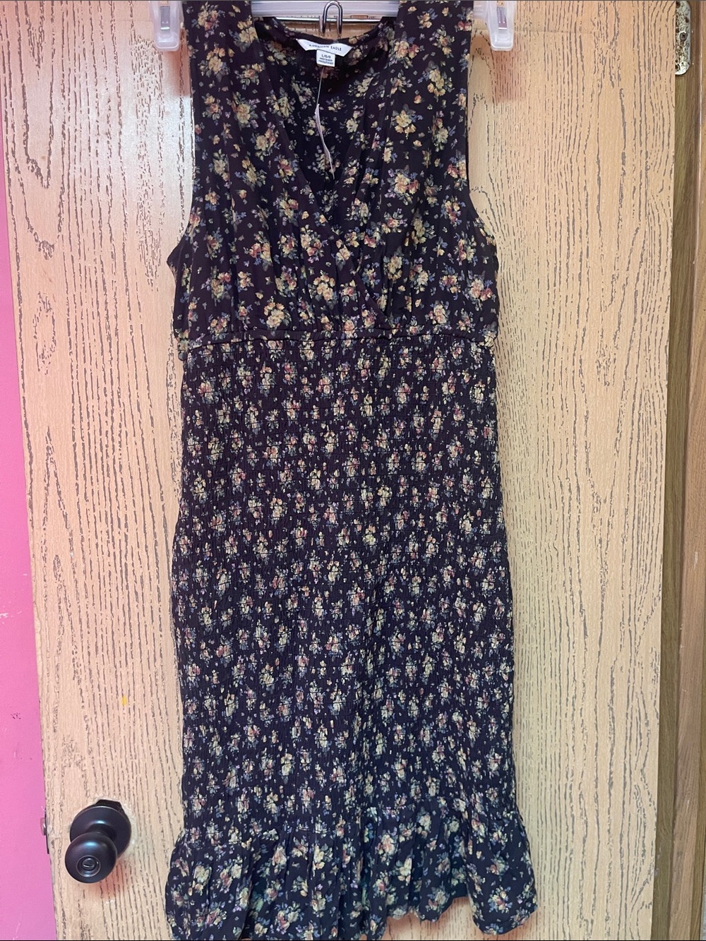 American Eagle Outfitters Black Floral Midi Dress
